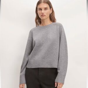 NWT, Everlane Cashmere The Boxy Crew in Heathered Grey, Size M